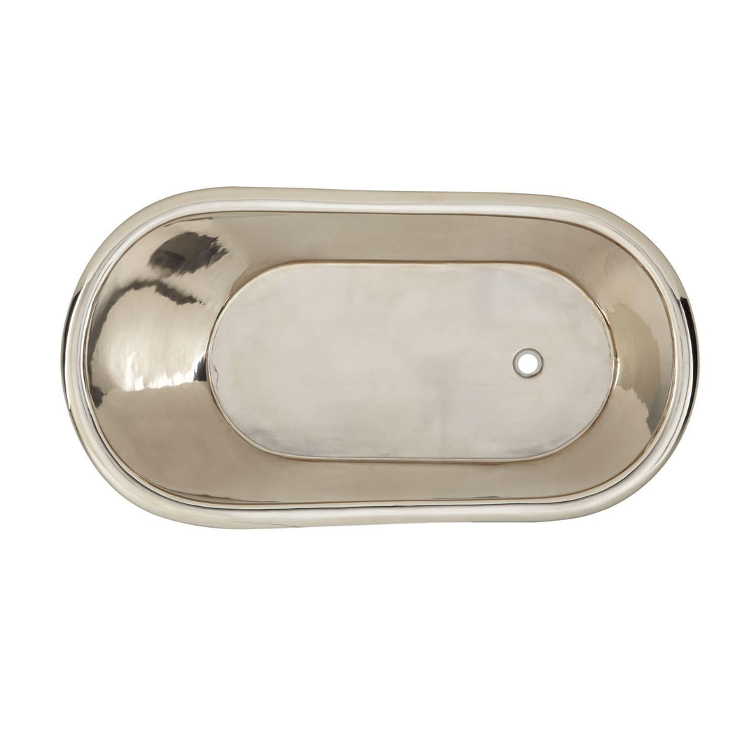Copper Clawfoot Slipper Tub Nickel Interior