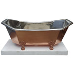 Load image into Gallery viewer, Eight Sided Clawfoot Copper Bathtub Nickel Inside Outside Shining Copper
