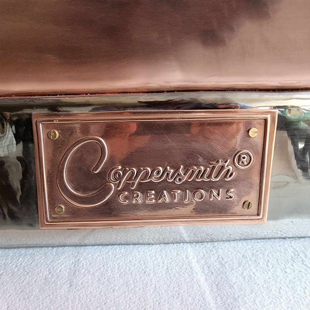 Slanting Base Copper Bathtub Nickel Inside & on Base Copper Outside