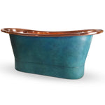 Load image into Gallery viewer, Straight Base Copper Bathtub Polish Copper Inside &amp; Patina Exterior
