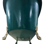 Load image into Gallery viewer, Copper Bathtub RAL 6004 Blue-Green Exterior &amp; Brass Clawfoot Legs

