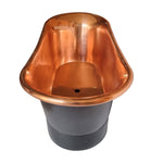 Load image into Gallery viewer, Straight Base Copper Bathtub Black Outside
