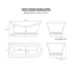 Load image into Gallery viewer, Ribbed Base Smooth Double Slipper Nickel Interior Copper Bathtub
