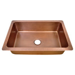 Load image into Gallery viewer, Single Bowl Two Squares in one Square Pattern front apron Copper Kitchen Sink
