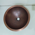 Load image into Gallery viewer, Round Hammered Copper Bowl Sink
