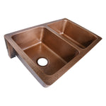 Load image into Gallery viewer, Double Bowl Five Grape Front Apron Copper Kitchen Sink
