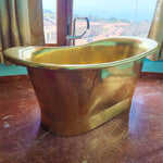 Load image into Gallery viewer, Straight Base Brass Bathtub Full Polished Brass Finish
