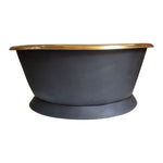 Load image into Gallery viewer, Round Brass Bathtub Matt Black Exterior &amp; Polish Brass Interior
