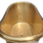 Load image into Gallery viewer, Slanting Base Brass Bathtub Brushed Full Brass Finish
