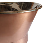 Load image into Gallery viewer, Straight Base Copper Bathtub Brushed Copper Exterior &amp; Polished Nickel Interior
