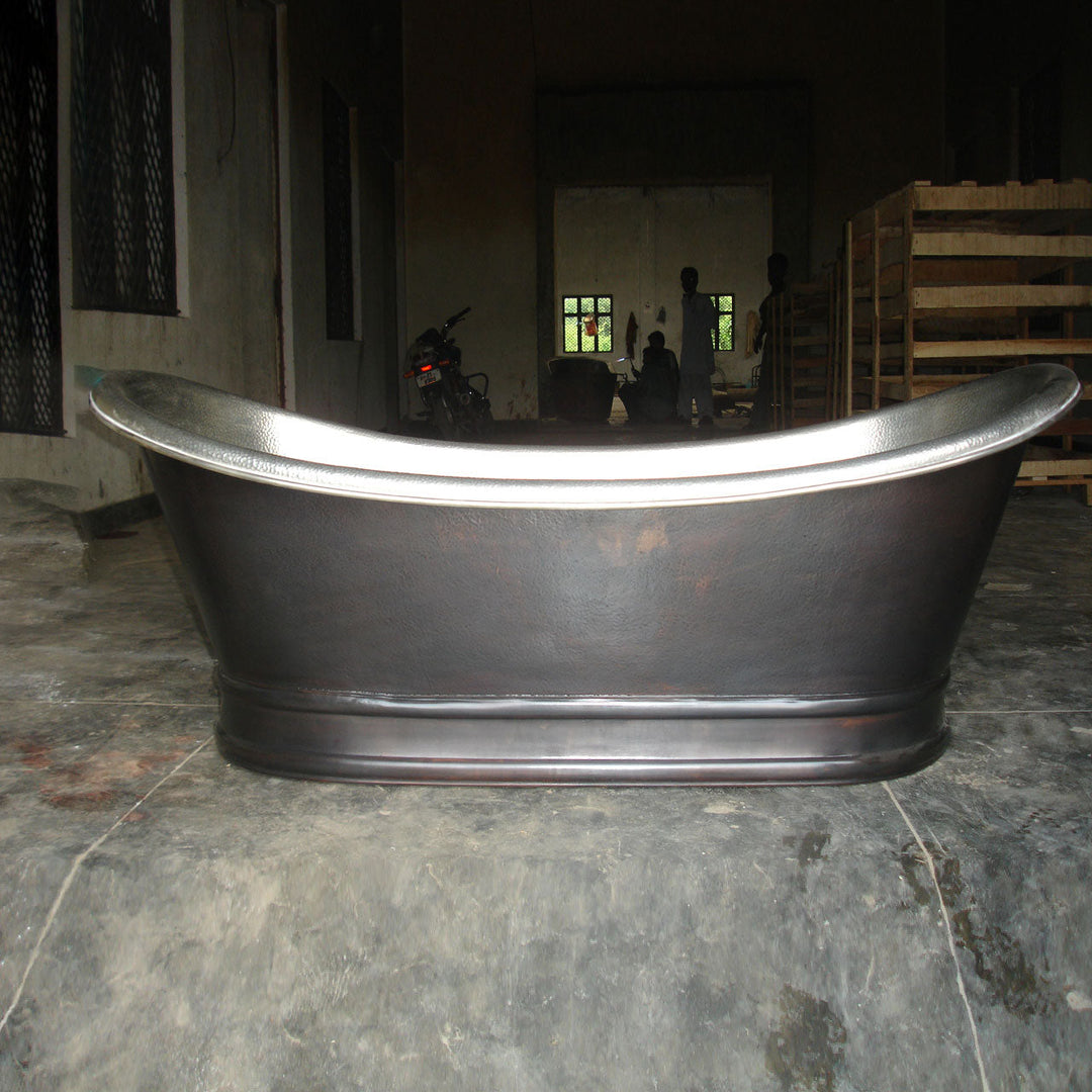 Antique Copper Bathtub Nickel Finish Inside