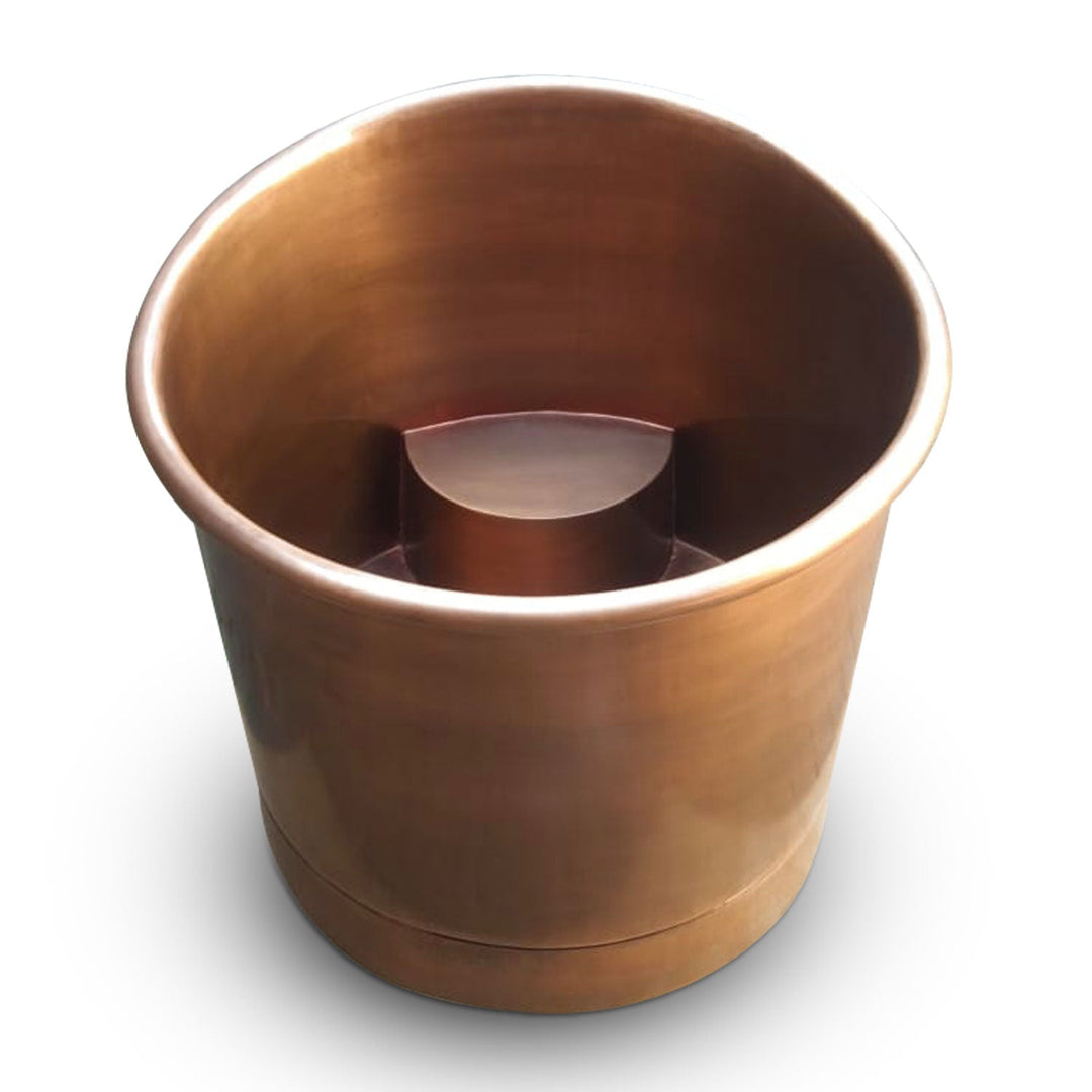 30-Inch Round Japanese Soaking Style Antique Finish Copper Bathtub