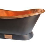 Load image into Gallery viewer, Slanting Base Copper Bathtub Full Black Exterior
