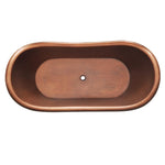 Load image into Gallery viewer, Ribbed Base Hammered Antique Copper Freestanding Tub

