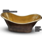 Load image into Gallery viewer, Roll Top Brass Bathtub Polished Interior &amp; Antique Finish exterior
