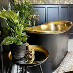 Load image into Gallery viewer, Straight Base Brass Bathtub Black Outside
