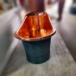 Load image into Gallery viewer, Straight Base Copper Bathtub Polish Copper Inside &amp; Patina Exterior
