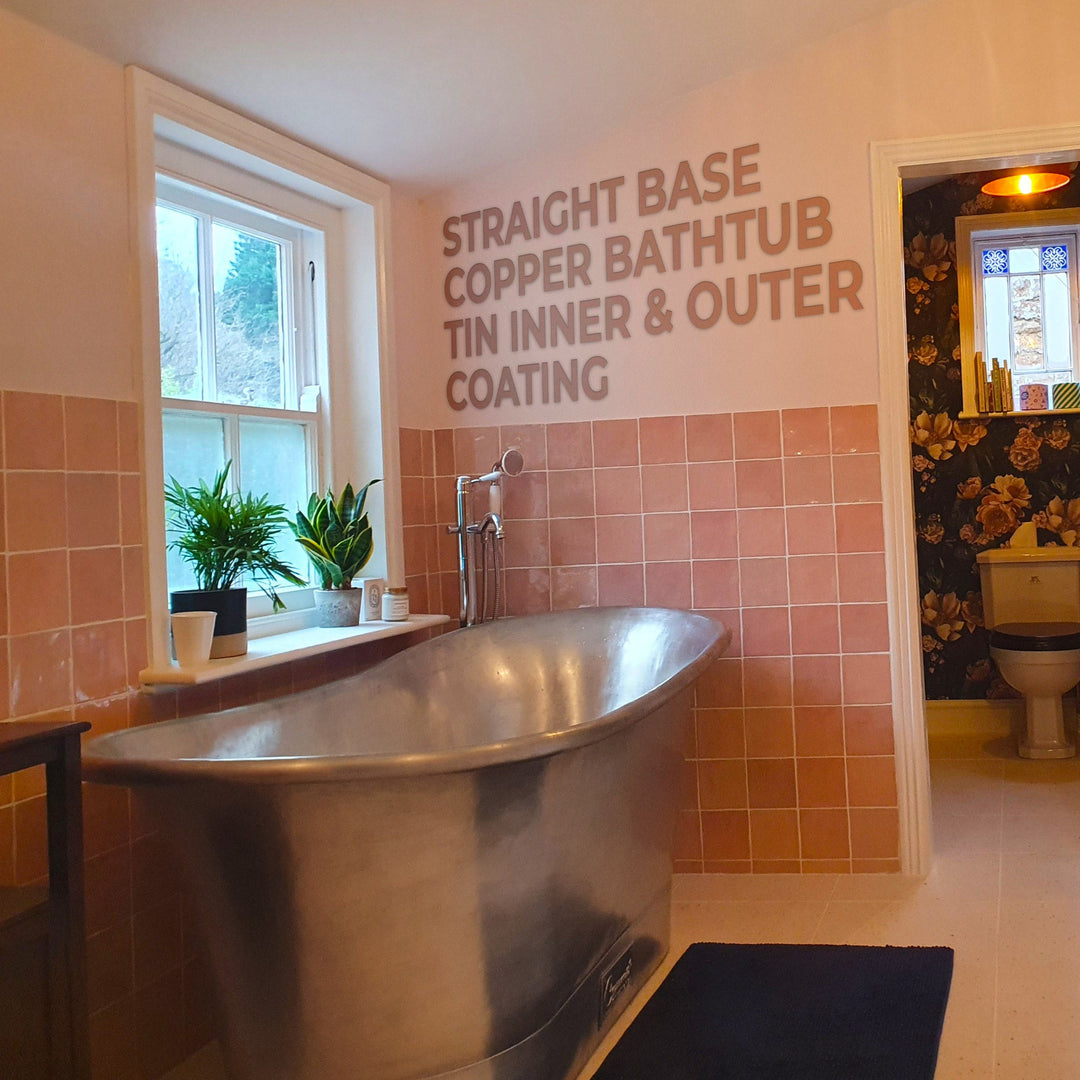 Straight Base Copper Bathtub Tin Inner & Outer Coating