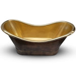 Load image into Gallery viewer, Roll Top Brass Bathtub Polished Interior &amp; Antique Finish exterior
