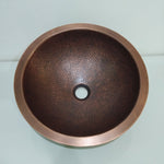 Load image into Gallery viewer, Round Hammered Copper Bowl Sink
