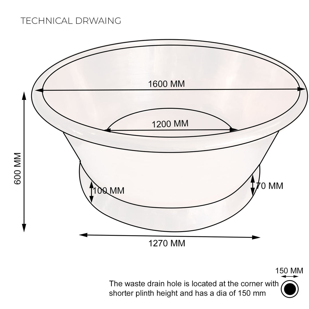 Round Copper Tub Hammered Antique