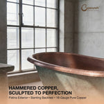 Load image into Gallery viewer, Slanting Base Copper Bathtub Hammered Antique Copper Interior &amp; Patina Exterior Finish
