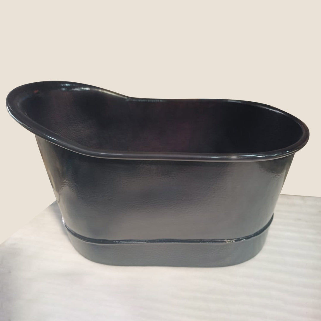 1200mm Hammered Copper Bathtub Black Interior & Exterior Finish