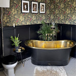 Load image into Gallery viewer, Straight Base Brass Bathtub Black Outside
