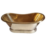 Load image into Gallery viewer, Slanting Base Brass Bathtub Polished Full Brass Finish
