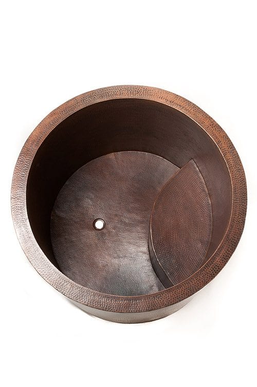 45-inch Hammered Antique Japanese Style Soaking Copper Bathtub