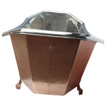 Load image into Gallery viewer, Eight Sided Clawfoot Copper Bathtub Nickel Inside Outside Shining Copper
