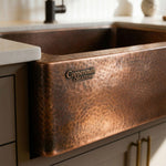 Load image into Gallery viewer, Copper Sink Hammered Front Apron 24.50 x 18.50 x 7 inch
