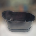 Load image into Gallery viewer, 1200mm Hammered Copper Bathtub Black Interior &amp; Exterior Finish
