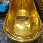 Load image into Gallery viewer, Straight Base Brass Bathtub Full Polished Brass Finish
