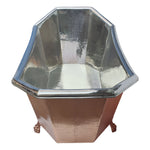Load image into Gallery viewer, Eight Sided Clawfoot Copper Bathtub Nickel Inside Outside Shining Copper
