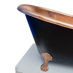 Load image into Gallery viewer, Hammered Clawfoot Copper Bathtub Copper Interior &amp; Black Exterior
