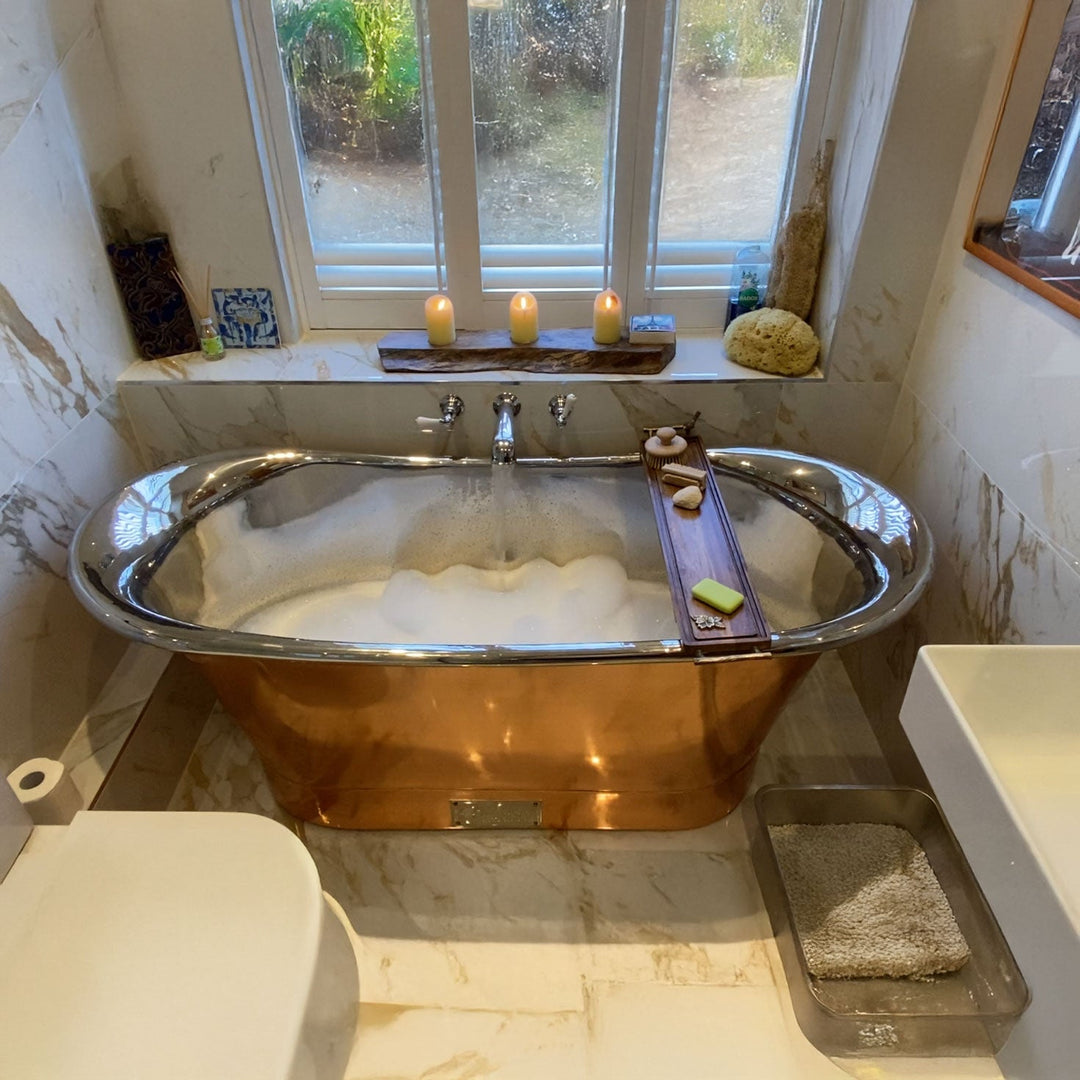 Straight Base Copper Bathtub Nickel Inside