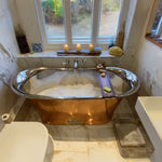 Load image into Gallery viewer, Straight Base Copper Bathtub Nickel Inside
