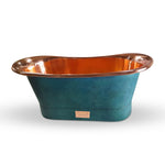 Load image into Gallery viewer, Straight Base Copper Bathtub Polish Copper Inside &amp; Patina Exterior
