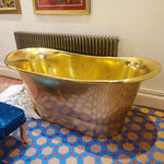 Load image into Gallery viewer, Straight Base Brass Bathtub Full Polished Brass Finish
