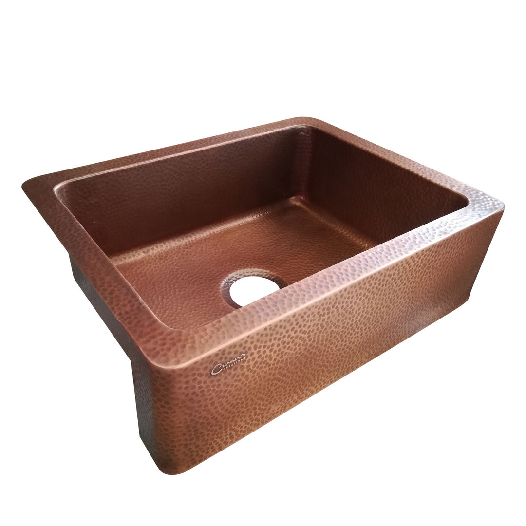 Copper Sink Hammered Front Apron 24.50 x 18.50 x 7 inch