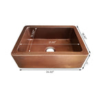 Load image into Gallery viewer, Copper Sink Hammered Front Apron 24.50 x 18.50 x 7 inch
