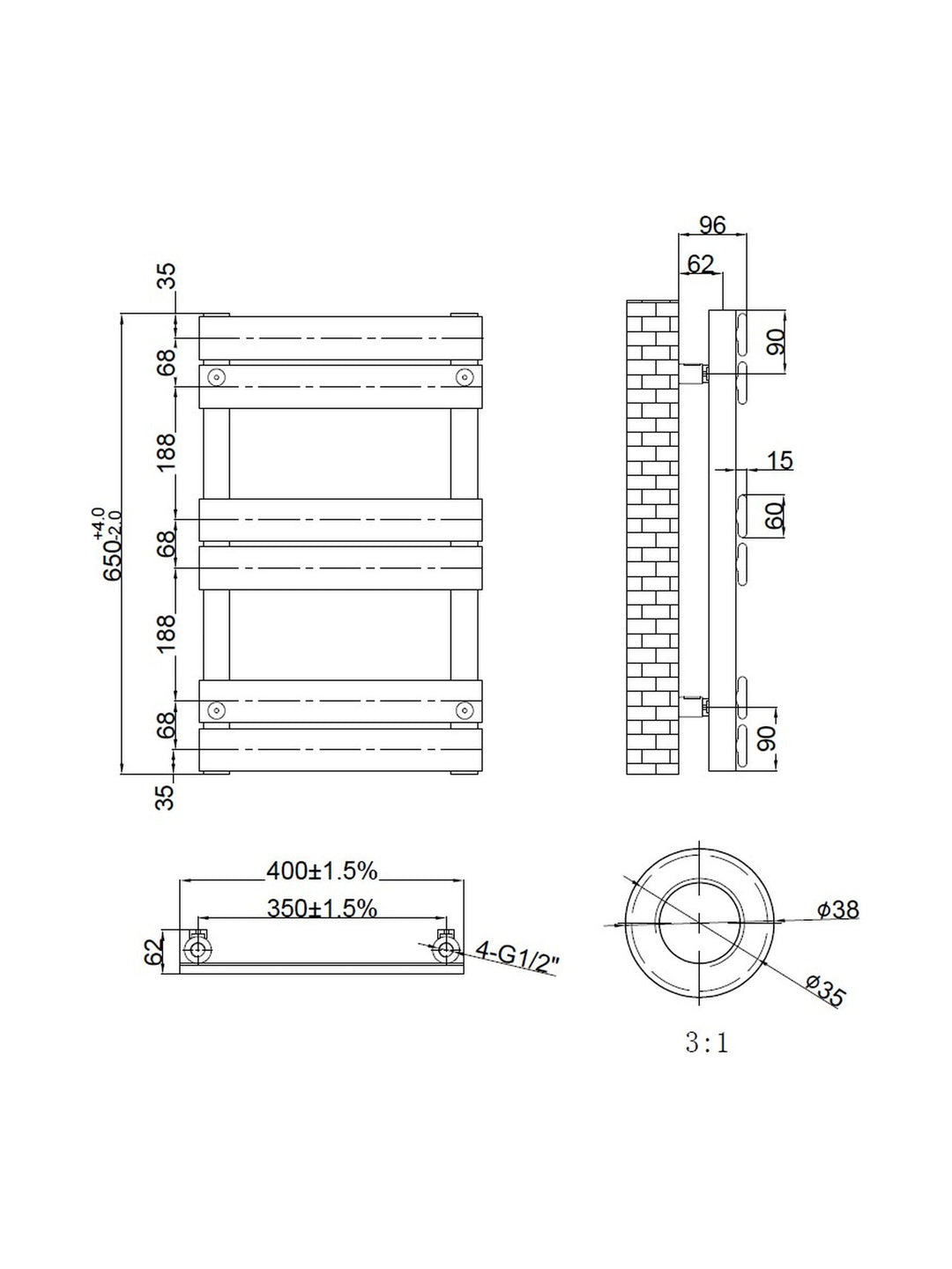 Queenstown Designer Towel Radiator