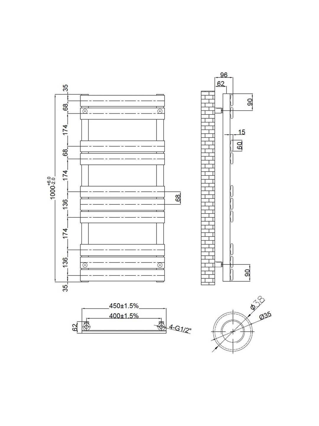 Queenstown Designer Towel Radiator