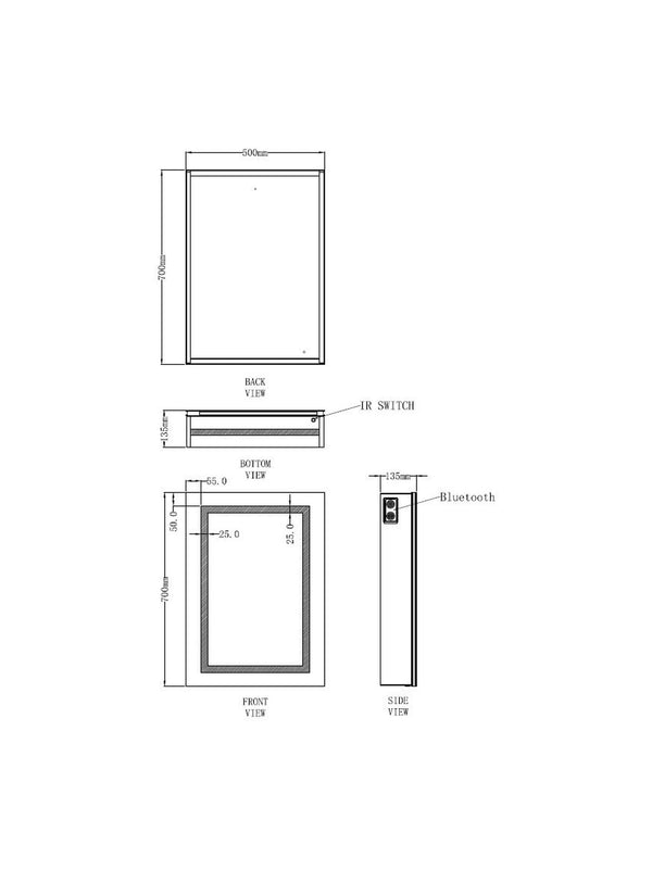 Jemima Single Door LED Mirror Cabinet with Wireless Speaker