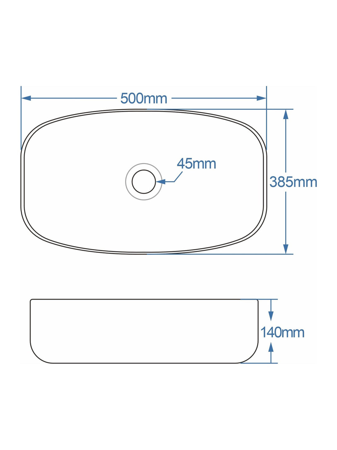 Lucca Countertop Ceramic Basin