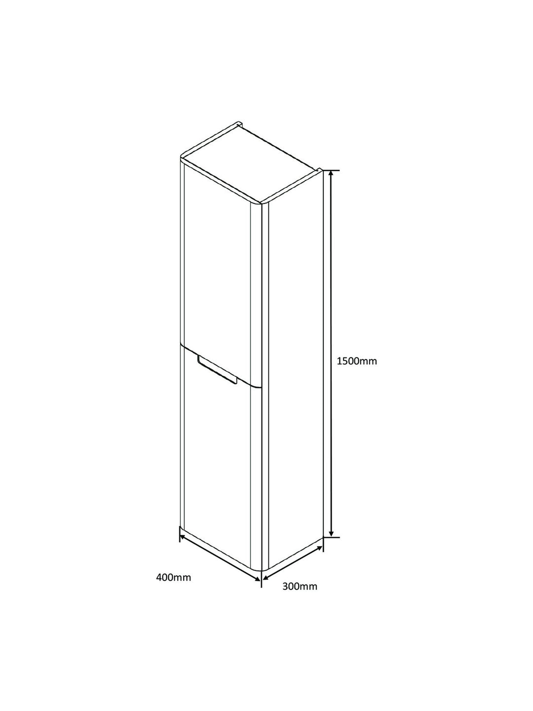 Monza 400mm Tall Boy - Wall Hung