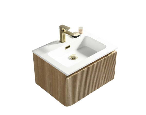 Flauto Fluted Wall Hung Vanity Unit with Matte Basin