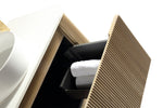 Load image into Gallery viewer, Flauto 870mm Fluted Wall Hung Curved Corner Vanity Unit with Sintered Stone Countertop
