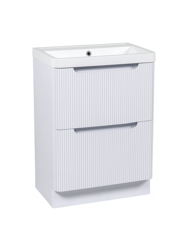 Monza 600mm Fluted Floor Standing Vanity Unit